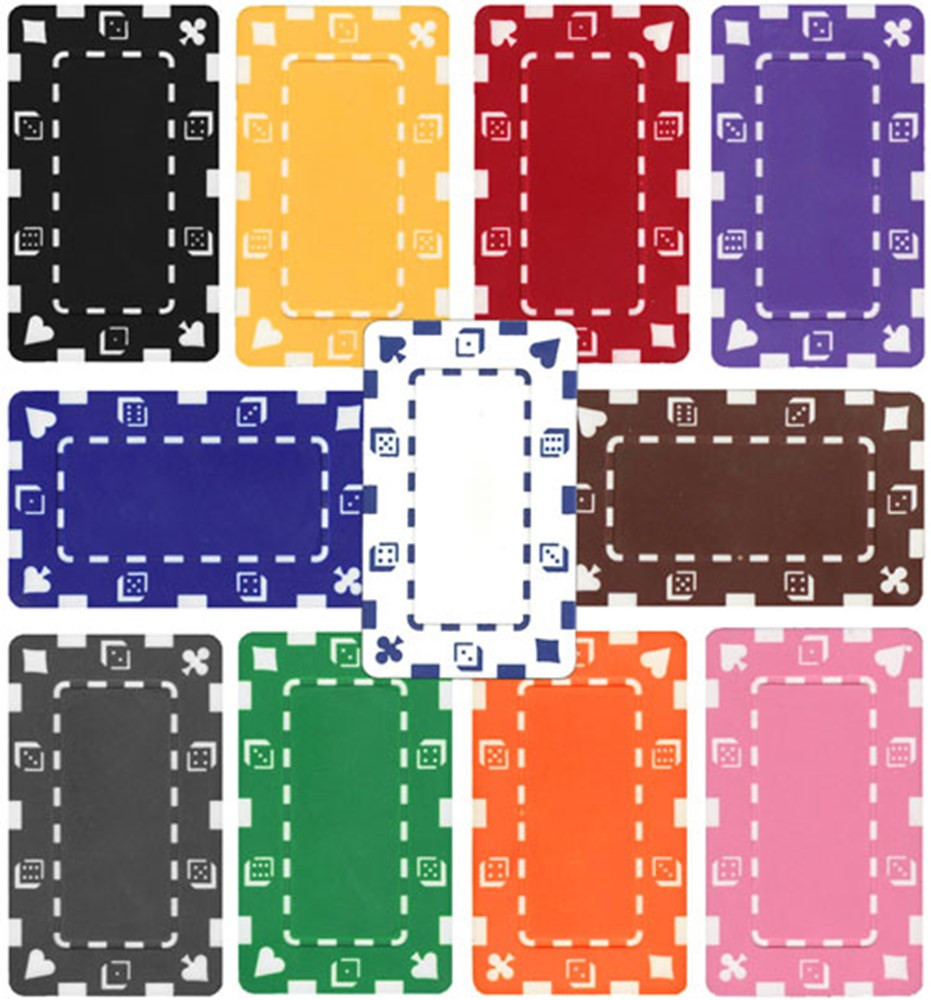 Set of 60 Non-Denominated Rectangular Poker Plaques in Aluminum Case by Brybelly