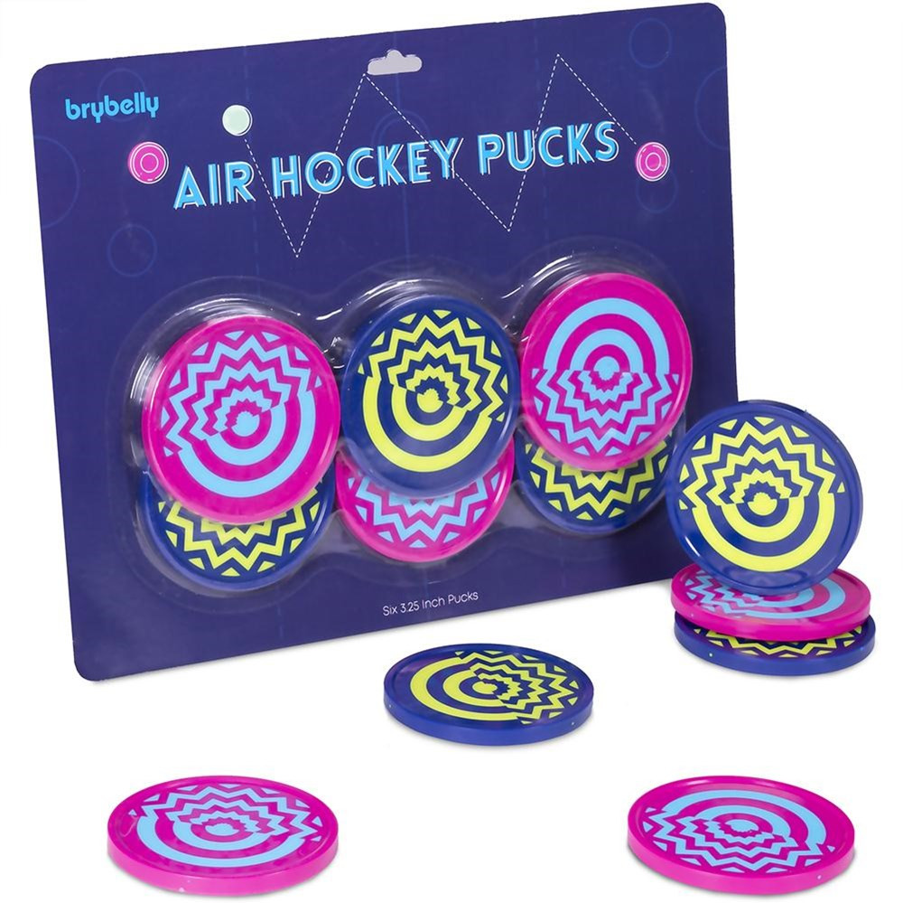 Six-Pack Vivid Air Hockey Pucks, 3.25''