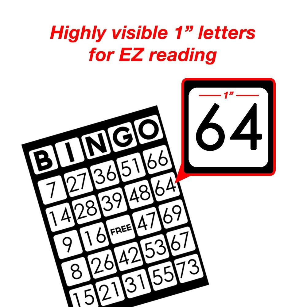 EZ Readers Jumbo Bingo Cards, Pack of 25