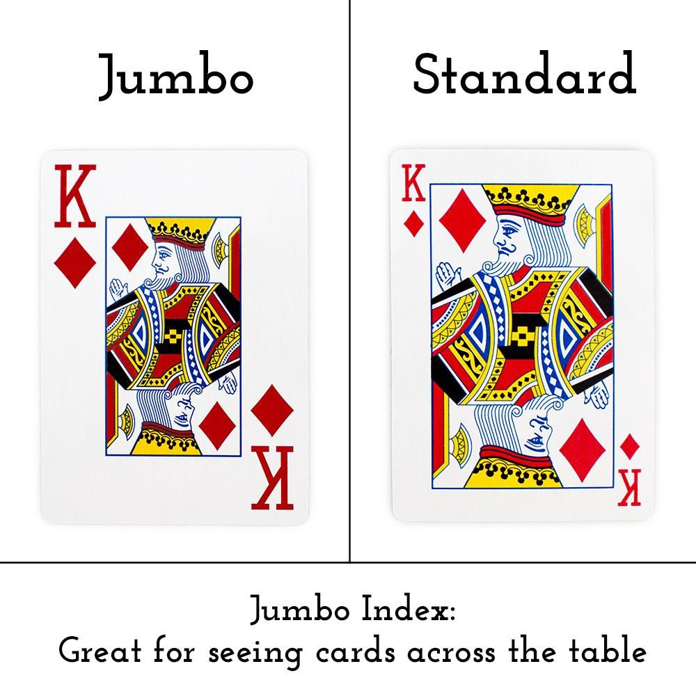 12 Decks Wide Size, Jumbo-Index Plastic-Coated Playing Cards