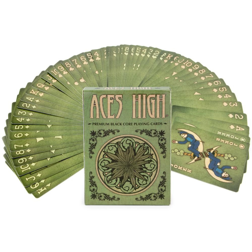 Aces High Green Playing Cards