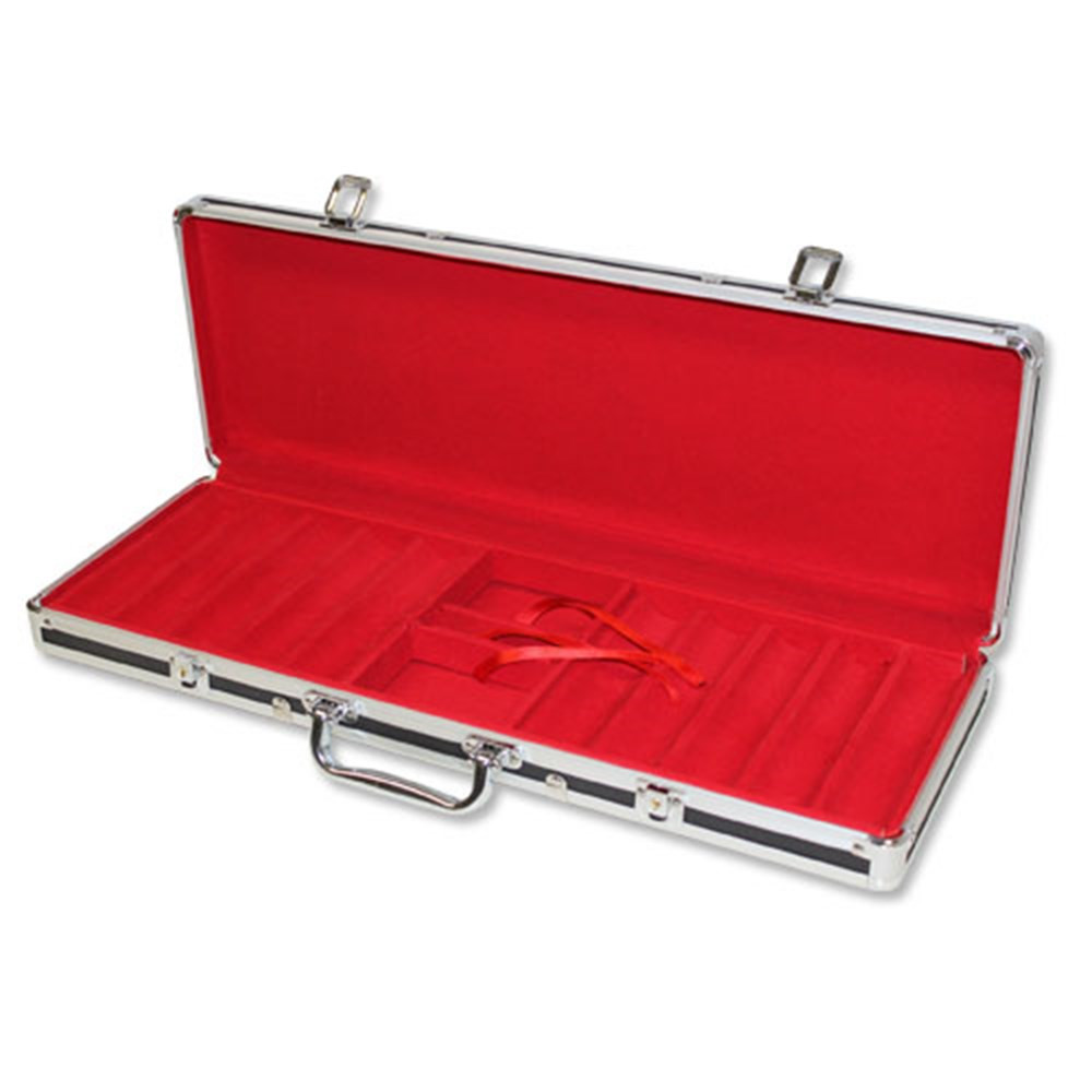 500 Ct Black Aluminum Case with Red Interior