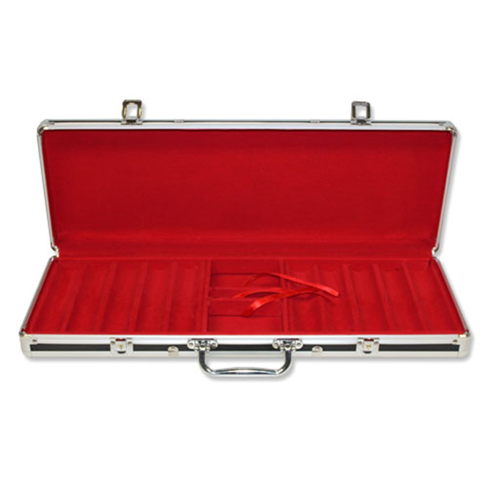500 Ct Black Aluminum Case with Red Interior