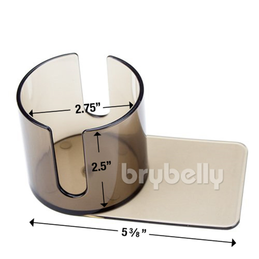 Small Plastic Smoke Colored Cup Holder With Cutout