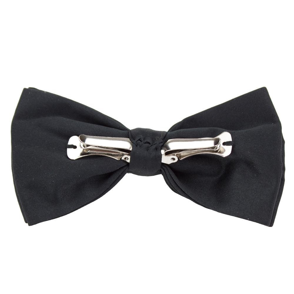 Formal Black Casino and Poker Dealer Clip On Bow Tie