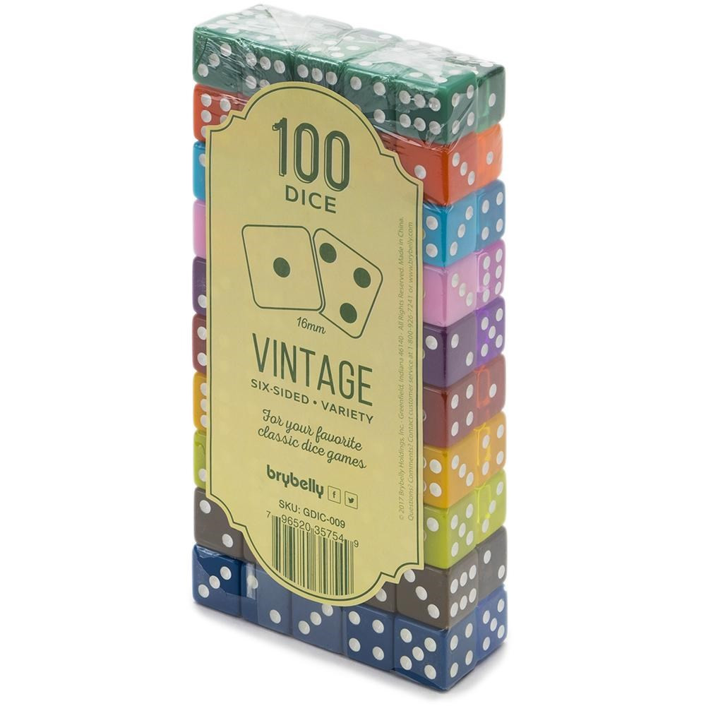 100-pack Vintage Dice, Mixed