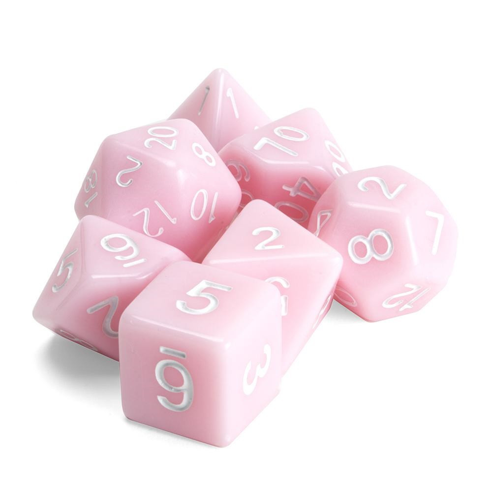 Set of 7 Polyhedral Dice, Cherry Blossom