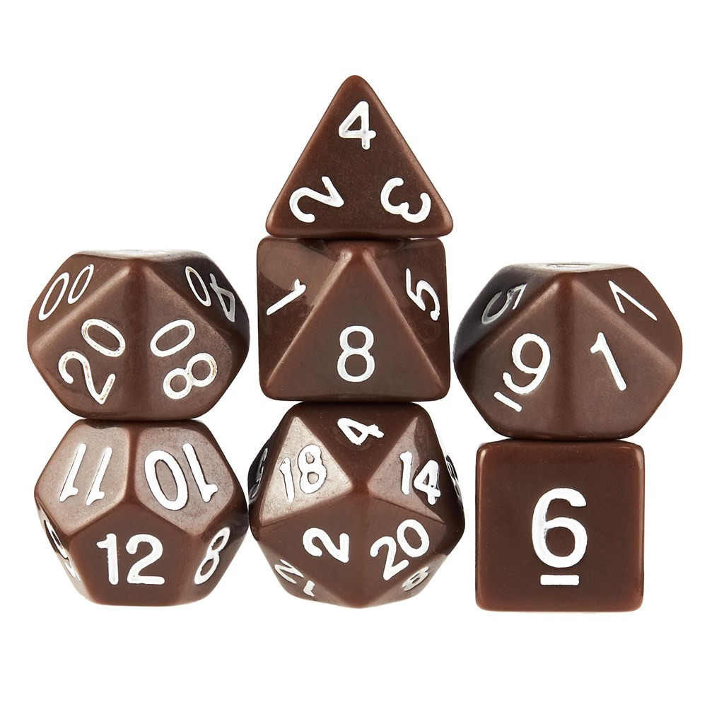 Set of 7 Polyhedral Dice, Enchanted Clay