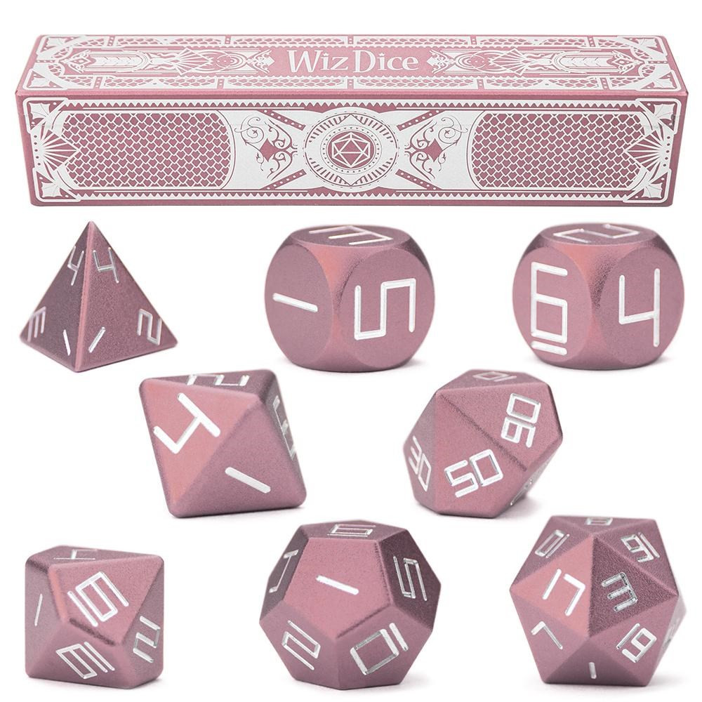 Set of 8 Aurora Pink Precision Aluminum Polyhedrals