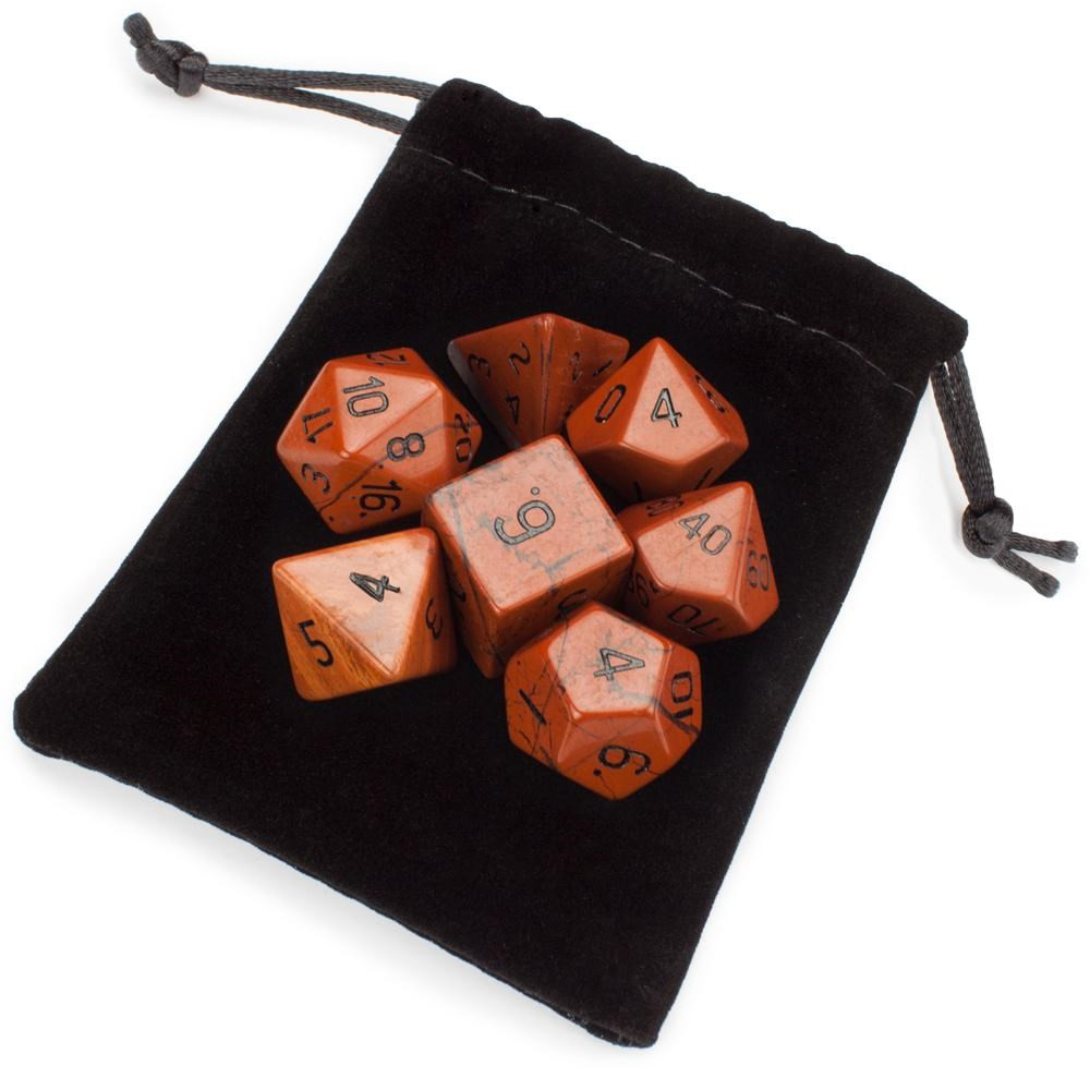 室外 Cheungshing PCS Handcrafted DND Polyhedral Dcie Sets for Role Playing  Games MTG Table Game Polished Tumbled Stone Dices Red Jasper 並行輸入品 