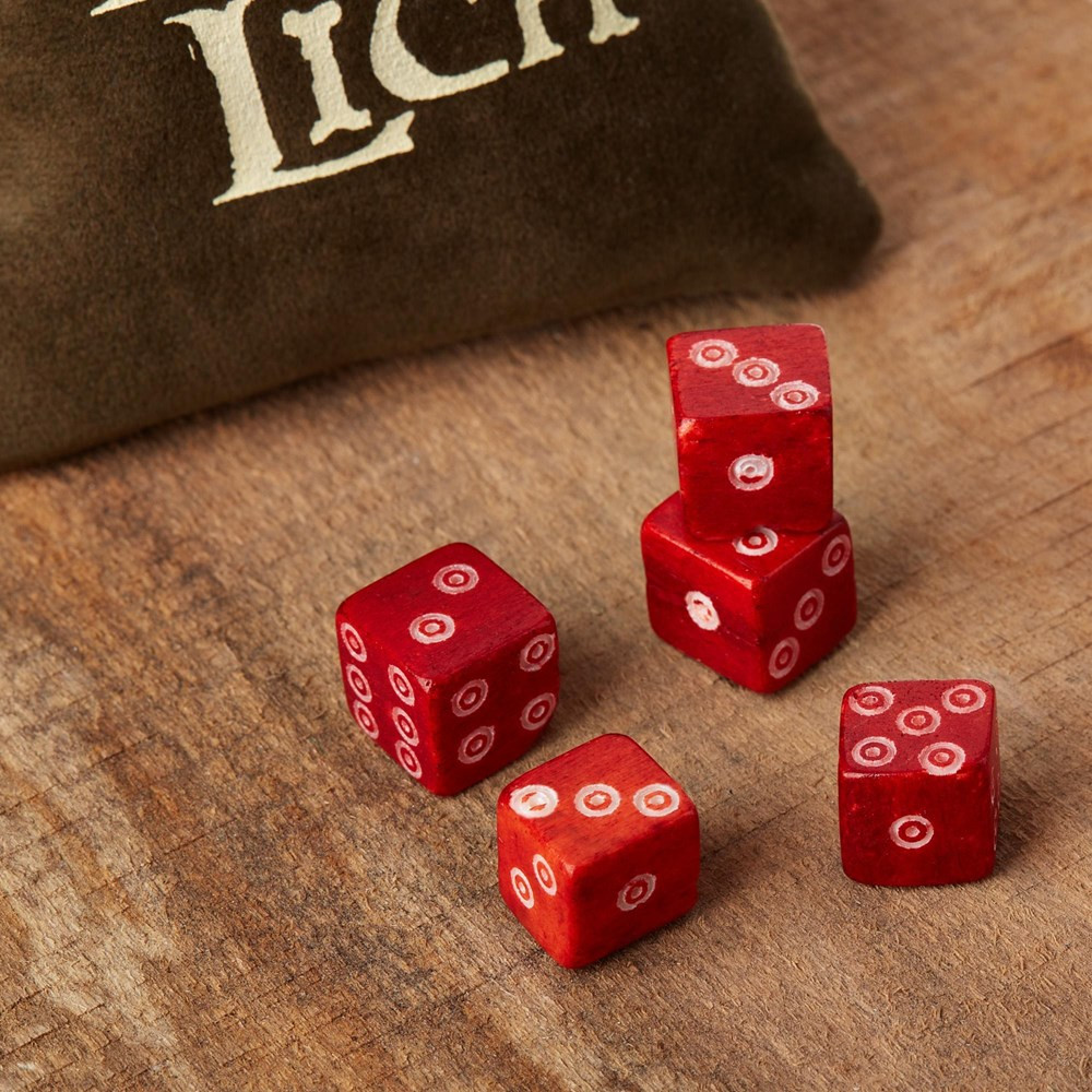 Luck of the Lich Red Bone Dice (for Assembly)
