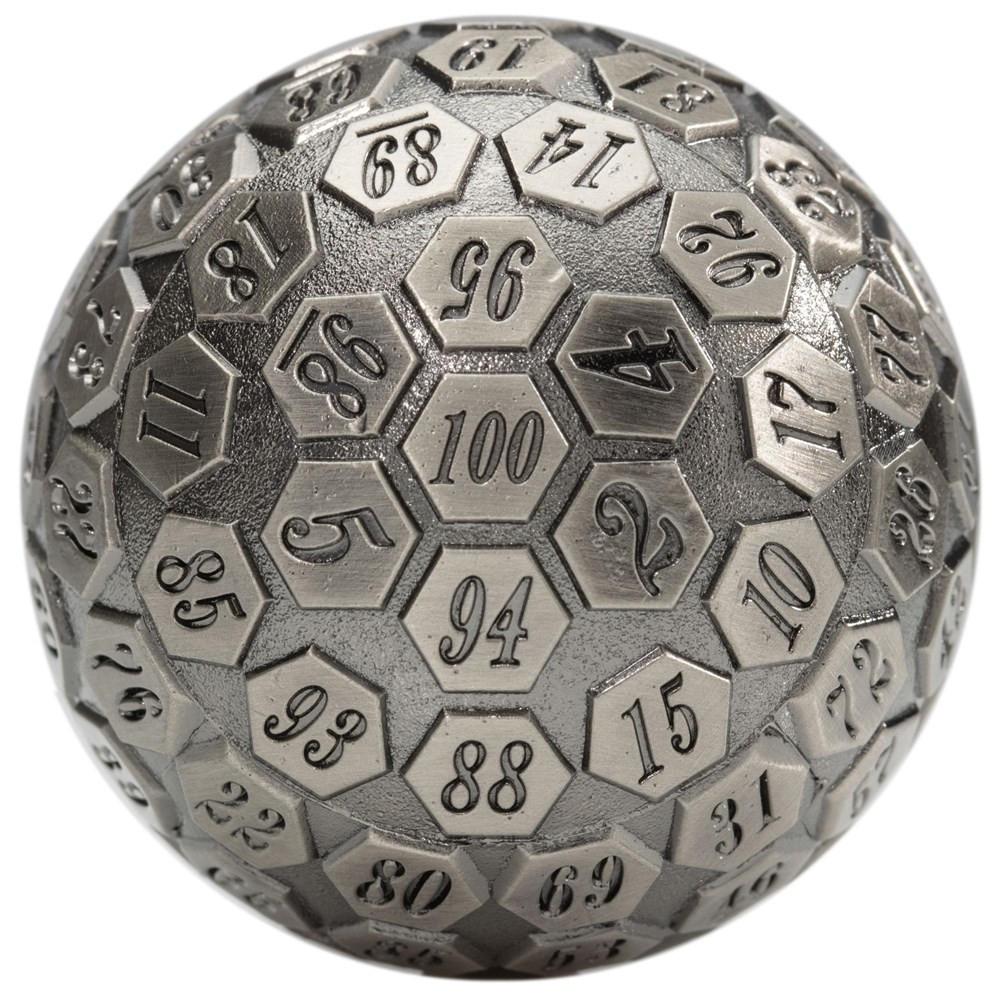 100 sided Die - Silver plated