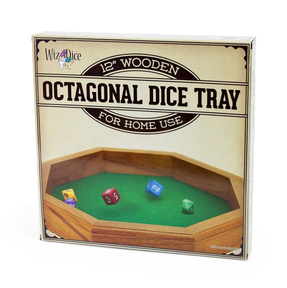 12 in Wooden Octagonal Dice Tray