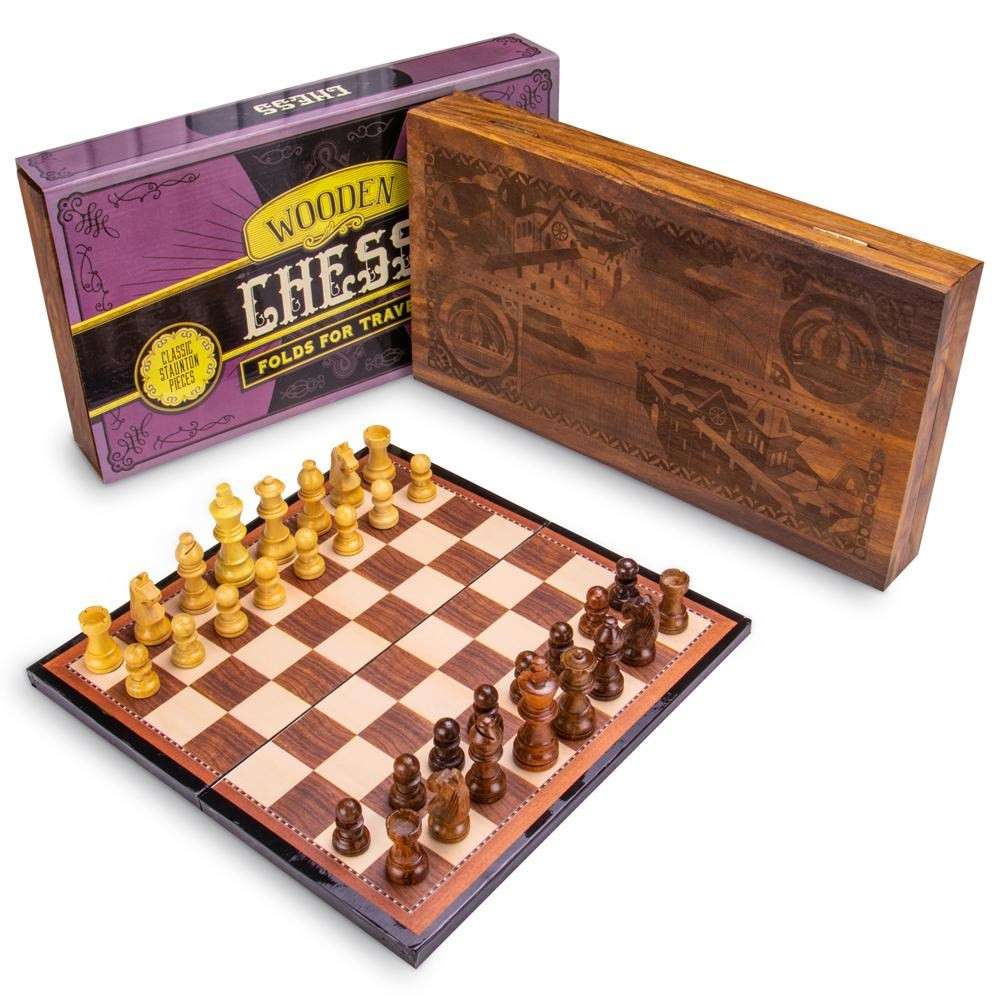 Vintage Wooden Chess Box Set