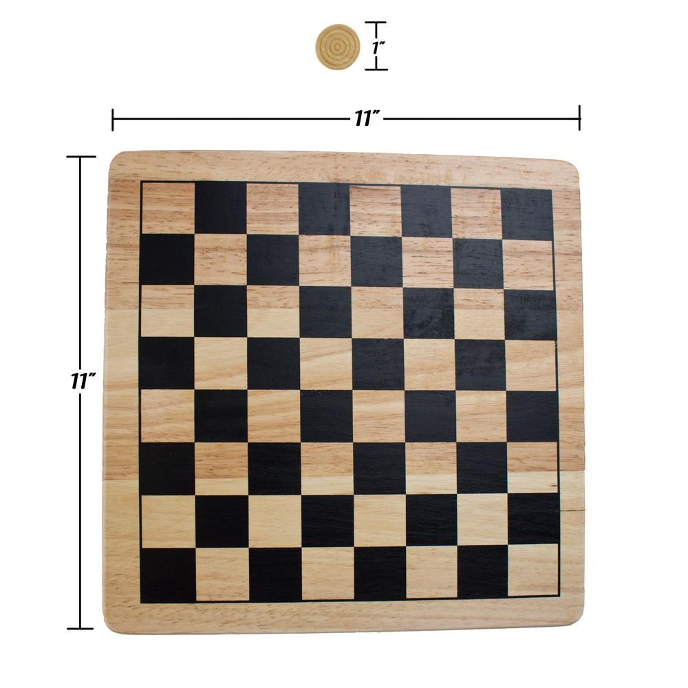 All Natural Wood 2-in-1 Checkers and Tic-Tac-Toe Set