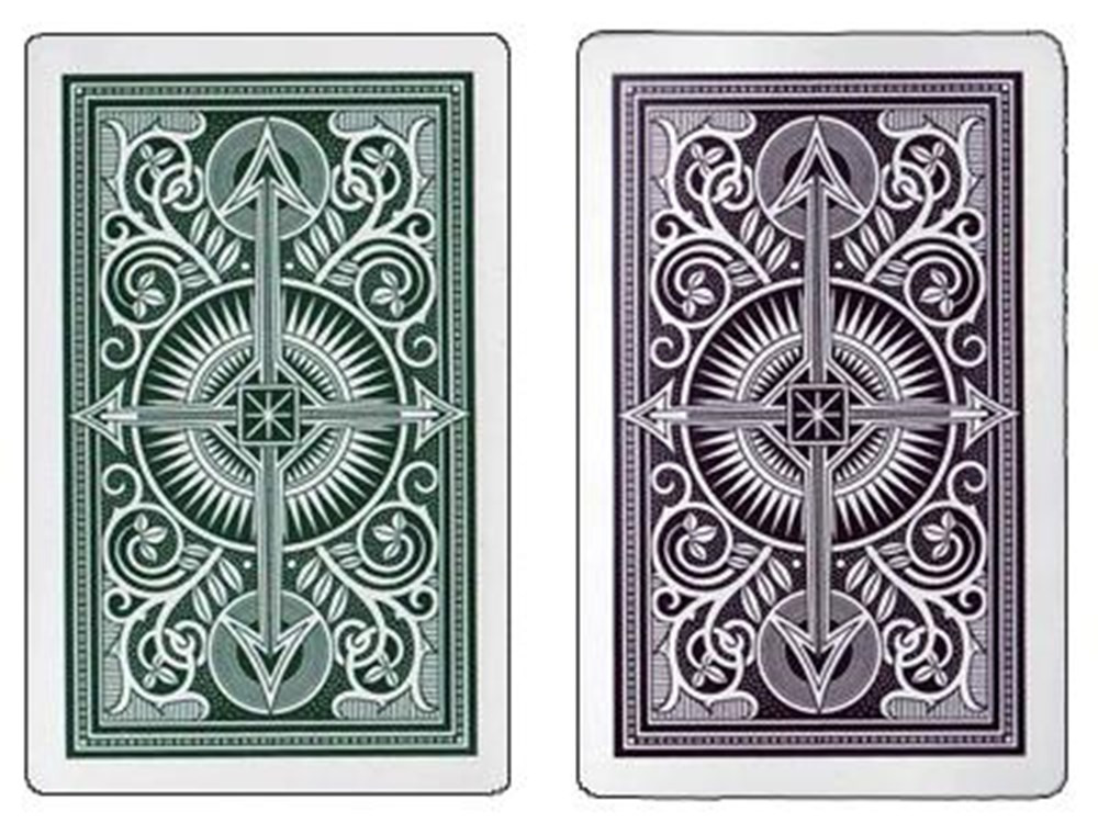 Kem Arrow Green/Brown Narrow Regular 100% Plastic Playing Cards in Wooden Box