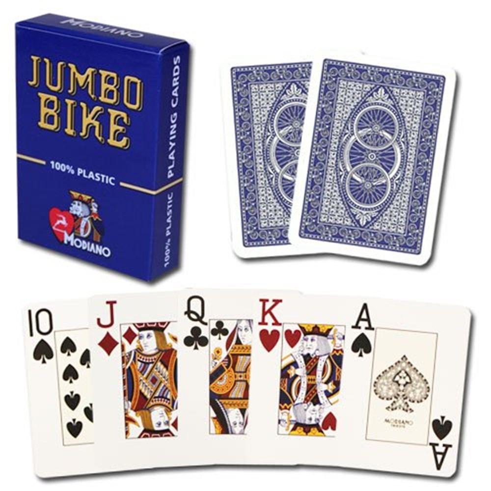 Modiano Bike Trophy Jumbo Playing Cards - Blue