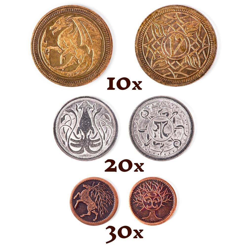 The Dragon's Hoard | 60 Metal Coins in Leather Pouch