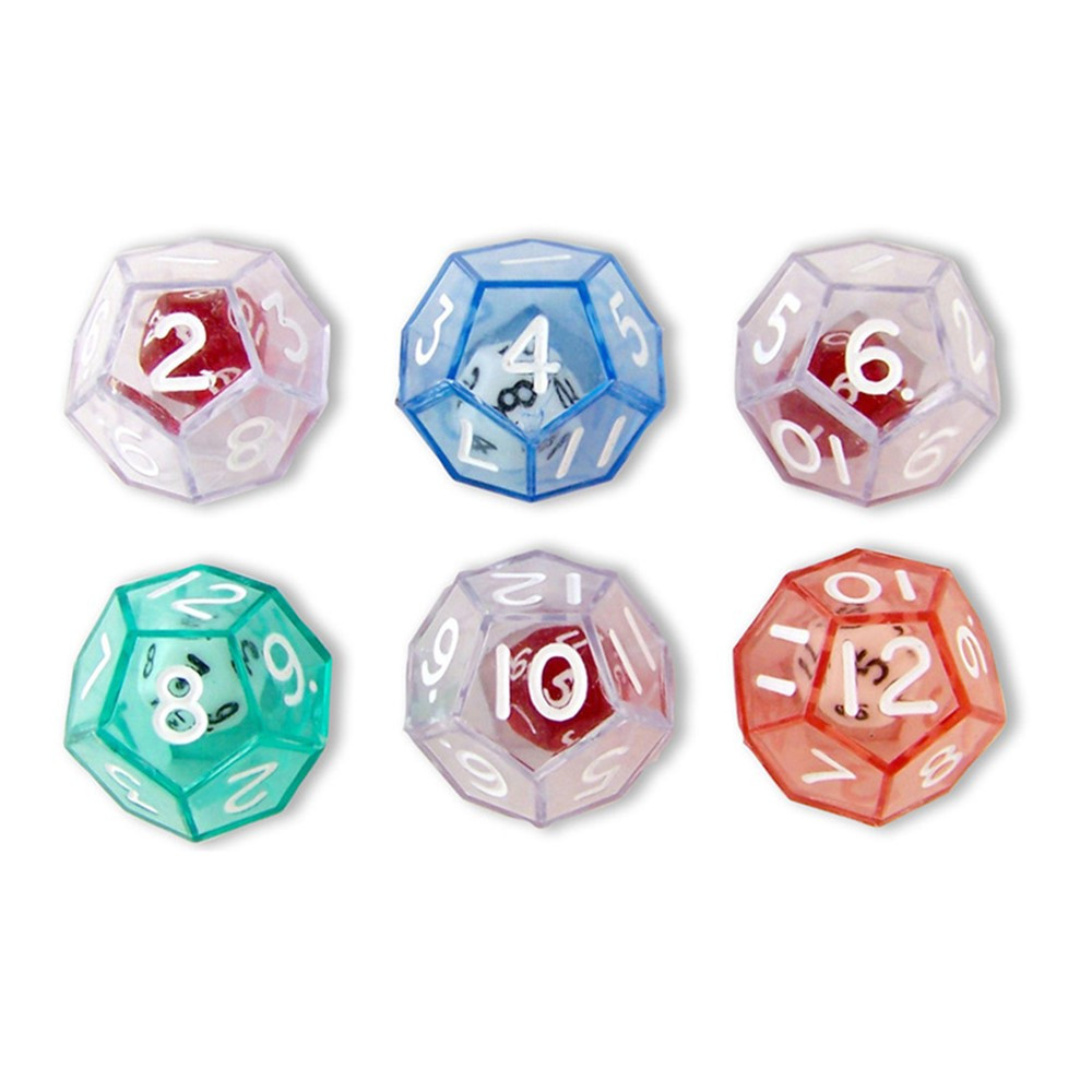 KOP12620 - 12-Sided Dice Set Of 6 in Dice