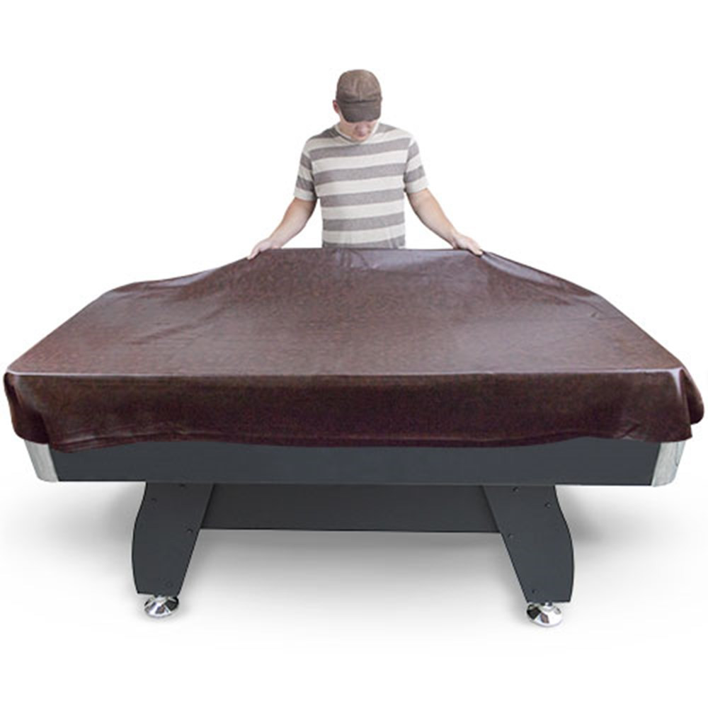 9-Foot Brown Leatherette Billiard Table Cover