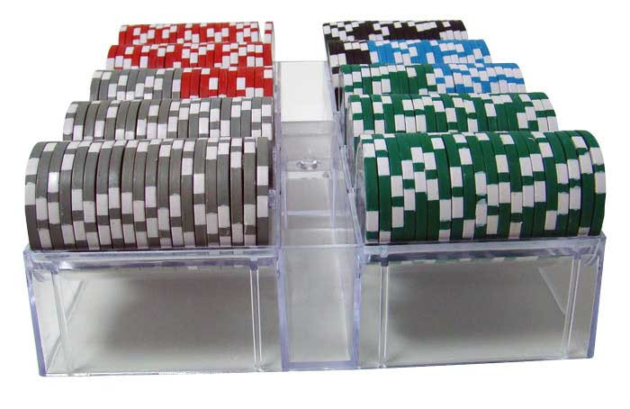 Ace Casino 14 Gram 200pc Poker Chip Set w/Acrylic Chip Tray