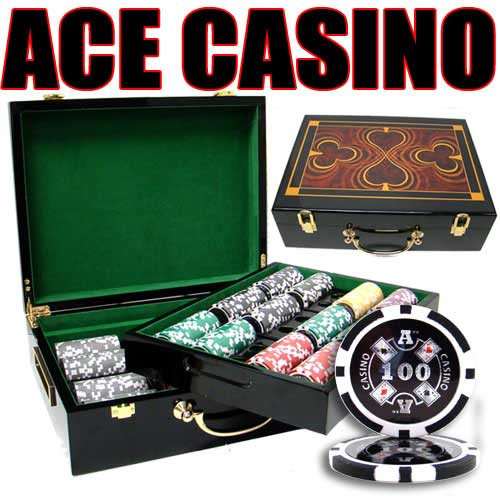 Ace Casino 14 Gram 500pc Poker Chip Set w/Hi Gloss Case