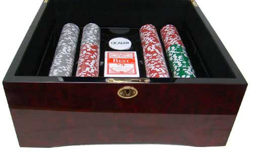 Ace Casino 14 Gram 500pc Poker Chip Set w/Mahogany Case