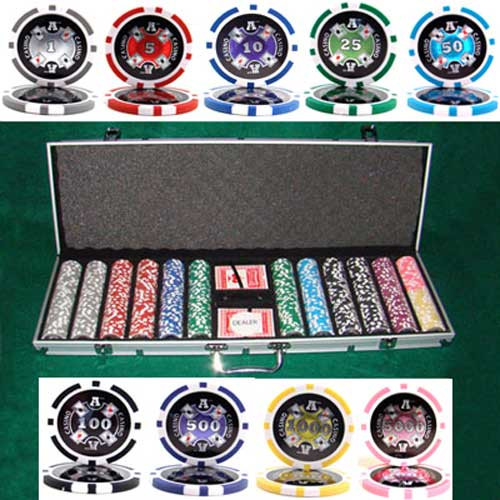 Ace Casino 14 Gram 600pc Poker Chip Set w/Aluminum Case