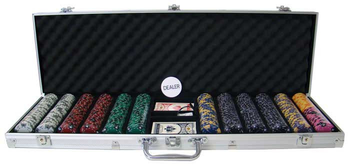 Ace King Suited 600pc Poker Chip Set w/Aluminum Case
