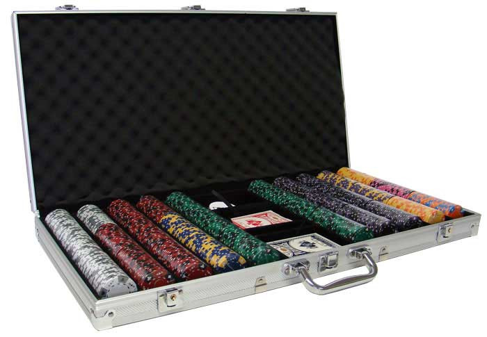 Ace King Suited 750pc Poker Chip Set w/Aluminum Case