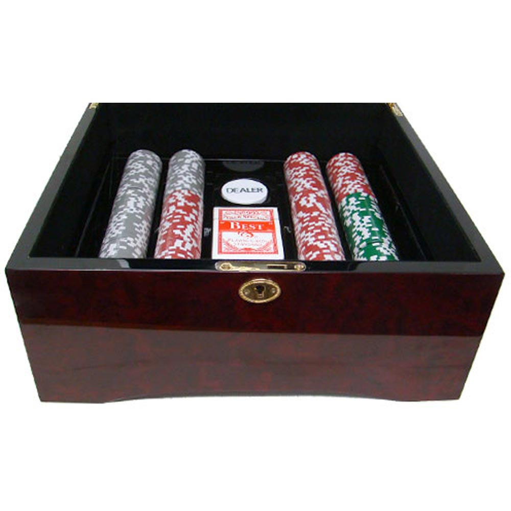 Black Diamond 14 Gram 500pc Poker Chip Set w/Mahogany Casel