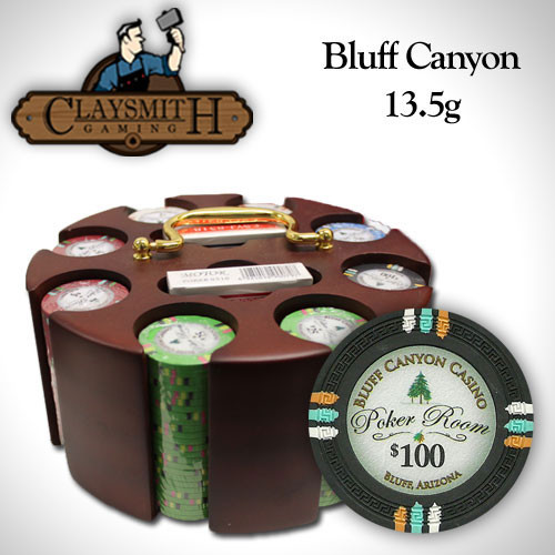 Bluff Canyon 200pc Poker Chip Set w/Wooden Carousel