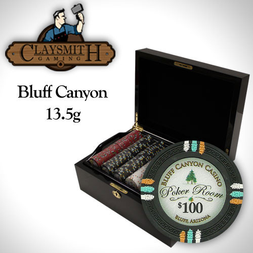 Bluff Canyon 500pc Poker Chip Set w/Mahogany Case
