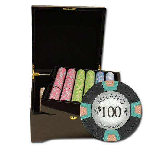 Claysmith Milano 750pc Poker Chip Set w/Mahogany Case