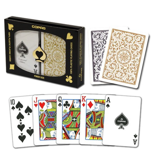 COPAG Plastic Playing Cards, Black/Gold, Poker Size, Regular Index