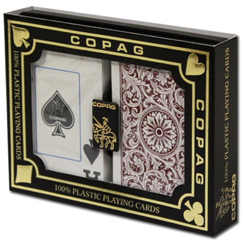 COPAG Plastic Playing Cards, Green/Burgundy, Bridge Size, Jumbo Index