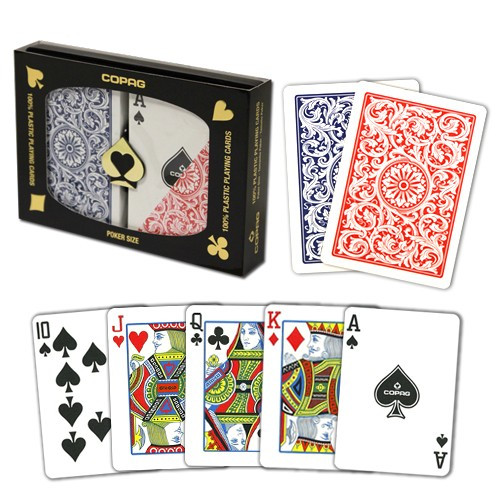COPAG Plastic Playing Cards, Red/Blue, Poker Size, Regular Index