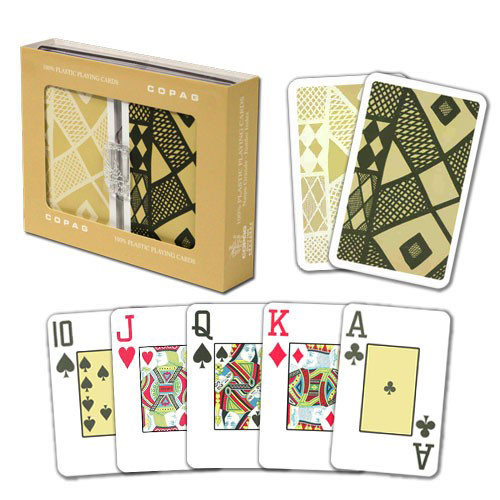 COPAG Ethnic Plastic Playing Cards, Black/Tan, Bridge SIze, Jumb Index