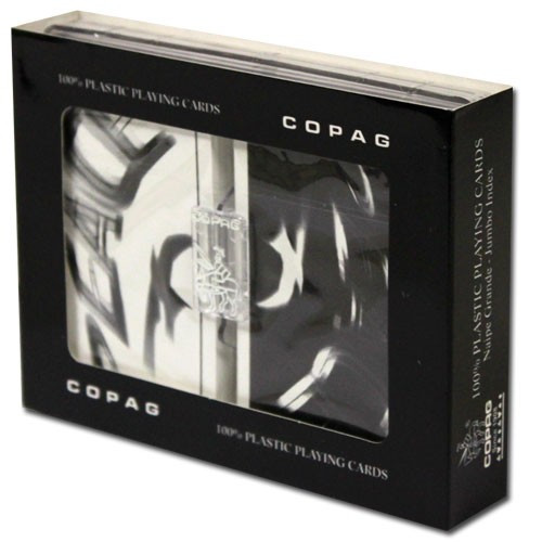 COPAG Peace Plastic Playing Cards, White/Black, Bridge SIze, Jumb Index