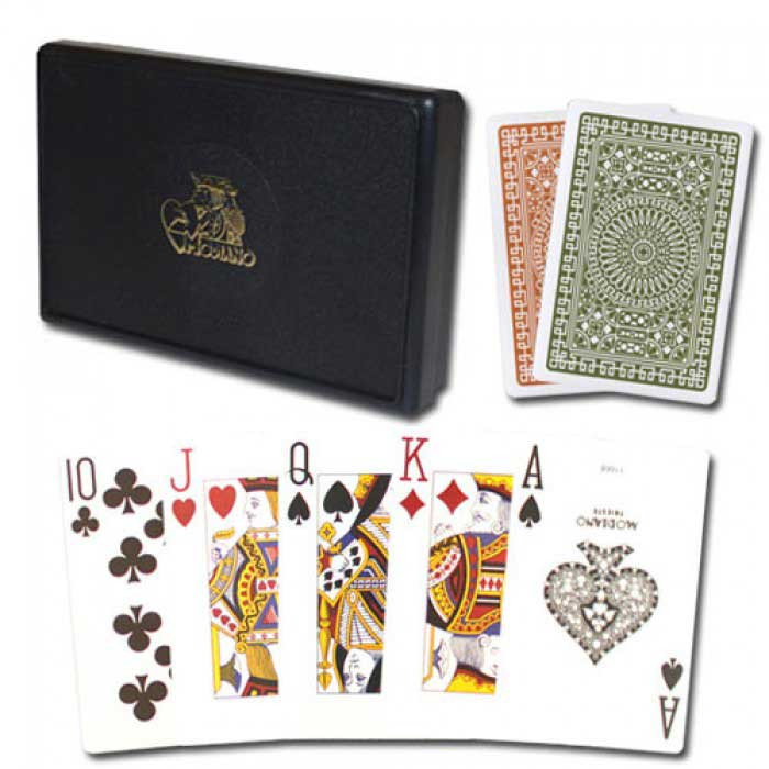 Modiano Plastic Playing Cards, Green/Brown, Poker Size, Blackjack Index