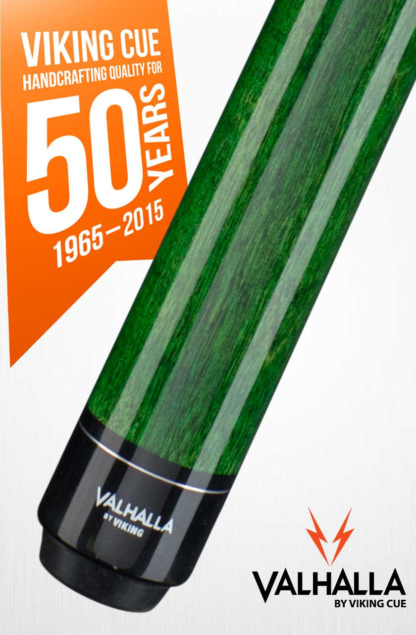 Valhalla by Viking VA115 Green Pool Cue Stick Linen 21 oz LIFETIME WARRANTY