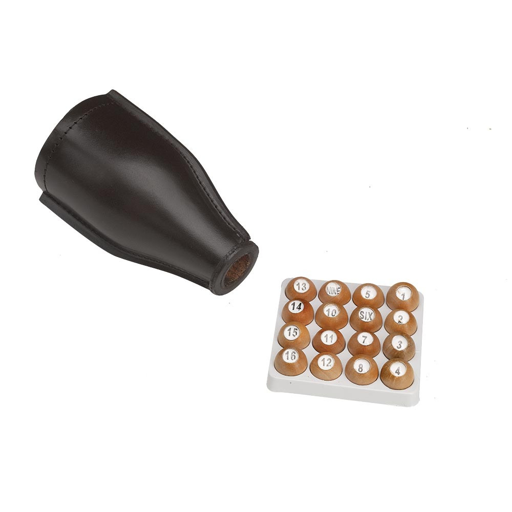 Deluxe Leather Tally Bottle & Wooden Kelly Pea Ball Set
