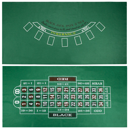 Blackjack and Roulette Table Felt 72x36