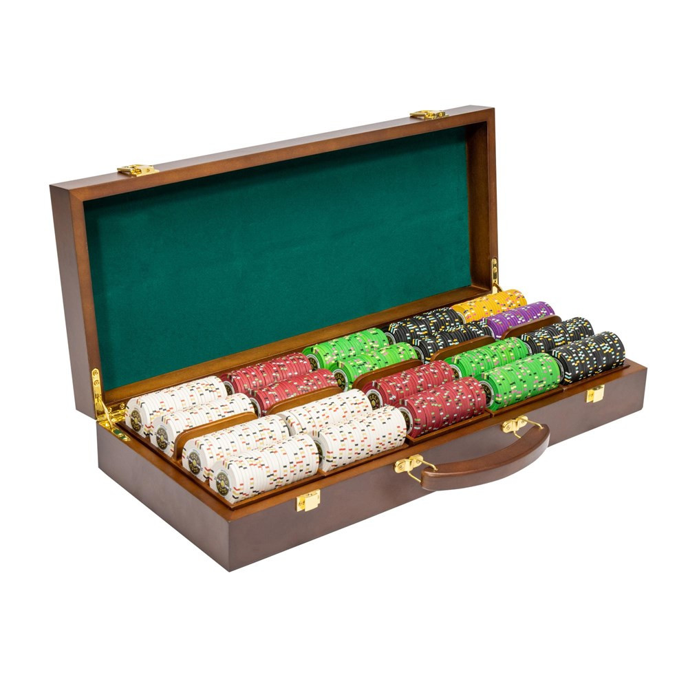 500Ct Claysmith Gaming 'Gold Rush' Chip Set in Walnut Case