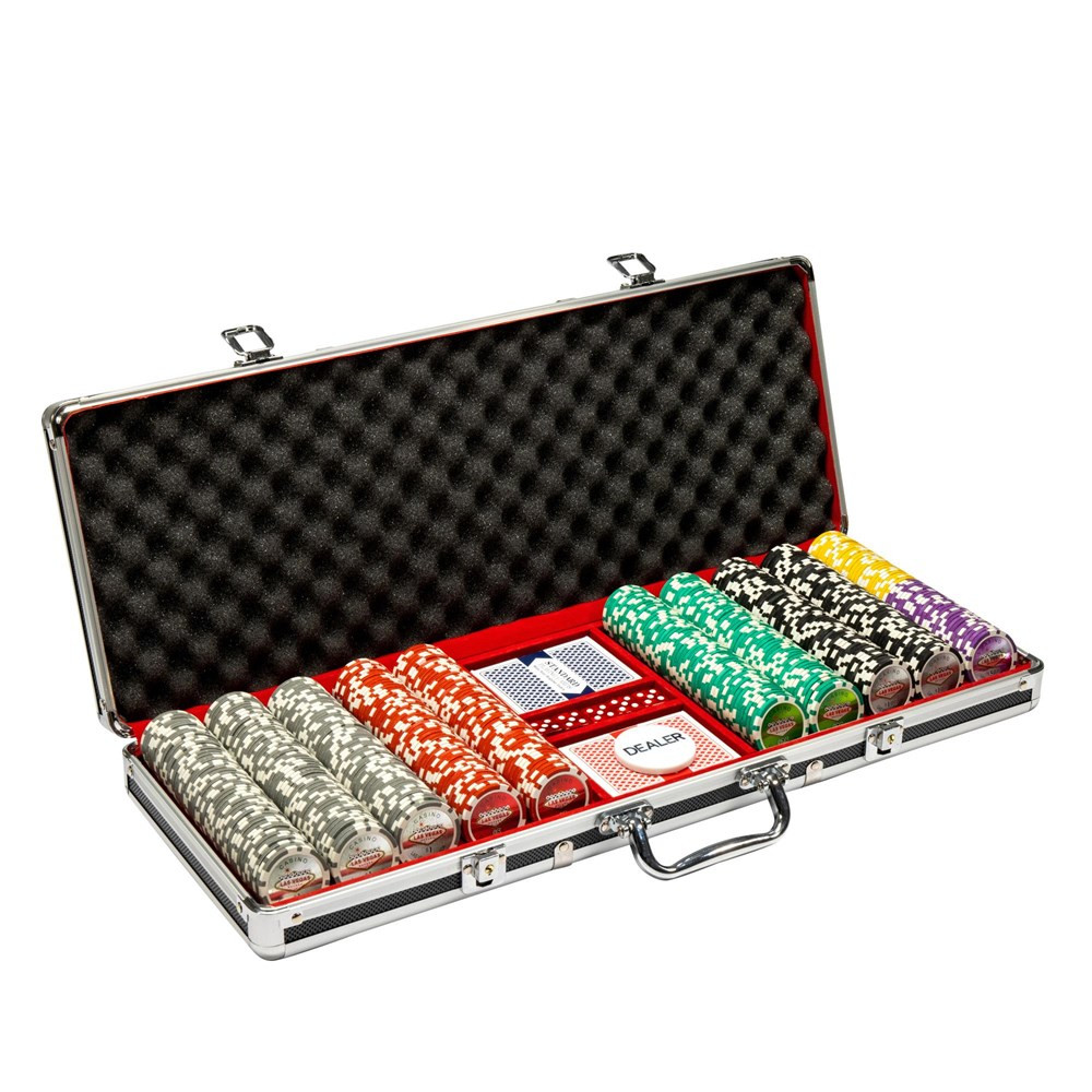 500 Ct Las Vegas 14 Gram Poker Chip Set w/ Black Aluminum Case