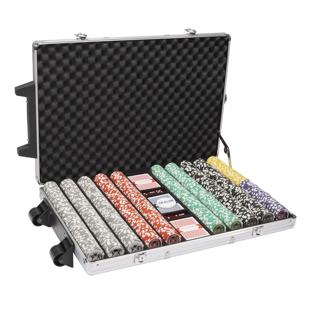 1000ct Rolling Aluminum Case Ultimate 14 G Poker Chip Set