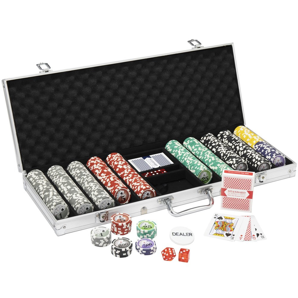 500 Ct Yin Yang Clay Poker Chip Set w/ Alum Case & Free Book