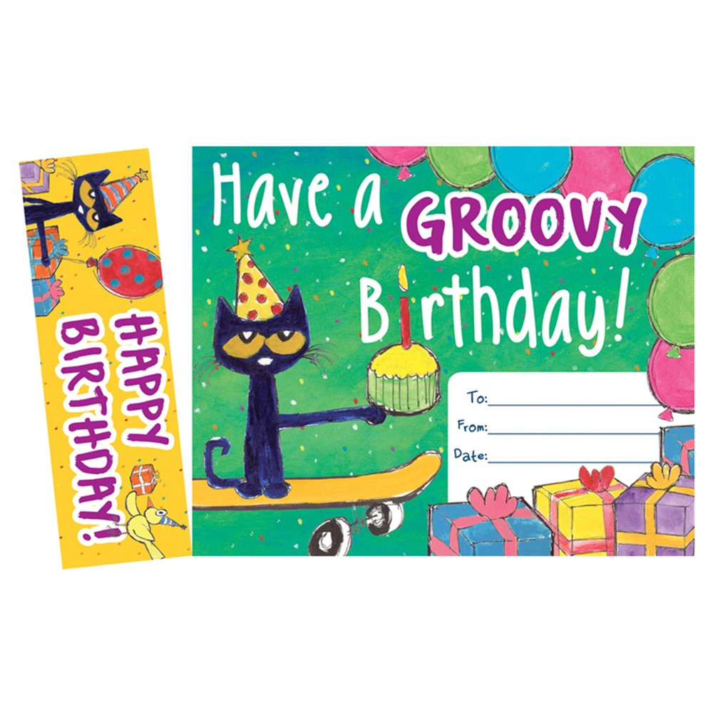 Pete the Cat Happy Birthday Bookmark Award - EP-327 | Teacher Created Resources | Bookmarks