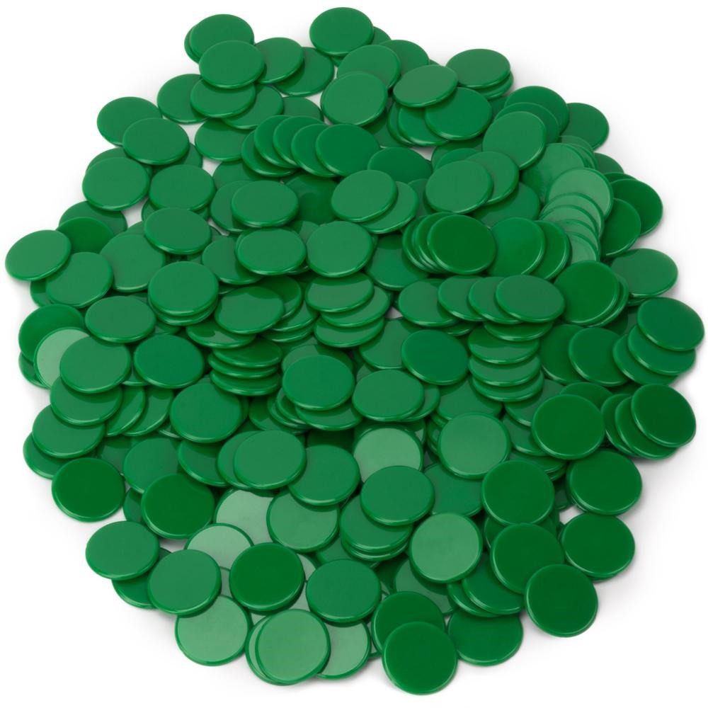 Solid Green Bingo Chips, 300-pack