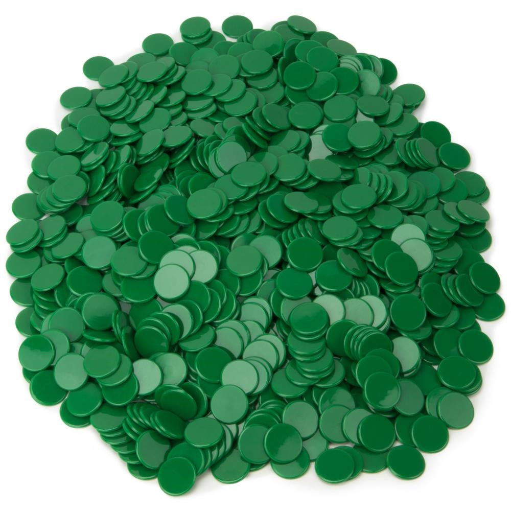 Solid Green Bingo Chips, 1000-pack